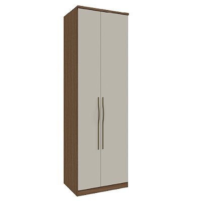 Guarda Roupa Modulado 2 Portas com Cabideiro Duplo 73cm e 56cm de Profundidade Rimo Setiba Freijó/OffWhite