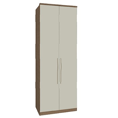 Guarda Roupa Modulado 2 Portas 84 cm e 56cm de Profundidade com 3 Gavetas Rimo Setiba Freijó/OffWhite