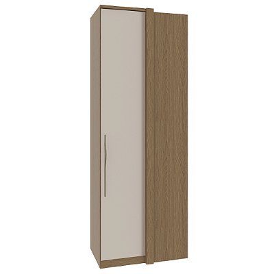 Guarda Roupa Modulado 1 Porta Canto Reto 245 de Altura e 58cm de Profundidade Rimo Setiba Freijó/OffWhite