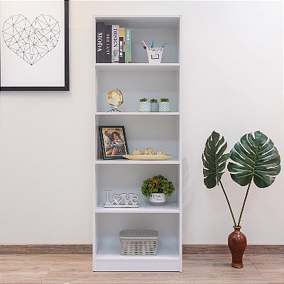 Estante para Livros 100% MDF com 5 Nichos Rimo Àpila Branco