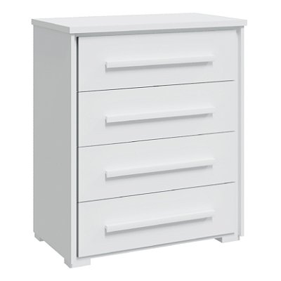 Cômoda Grande para Quarto 4 Gavetas Rimo Angra Branco