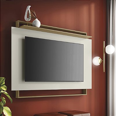 Painel para TV até 55 polegadas 100% MDF Àpila Rimo Carvalho/OffWhite