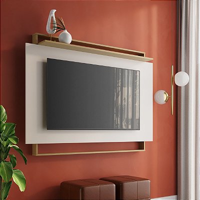 Painel para TV até 55 polegadas 100% MDF Àpila Rimo Carvalho/OffWhite