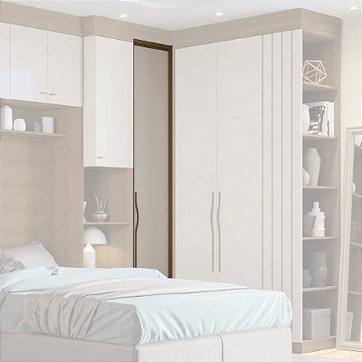 Guarda Roupa Modulado 1 Porta Deslizante Canto Reto 84cm Rimo Setiba