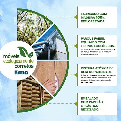 Kit Pé 8 Unidades 100% MDF Rimo Setiba Carvalho
