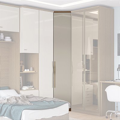 Guarda Roupa Modulado 1 Porta Canto Obliquo 82/84cm Rimo Setiba
