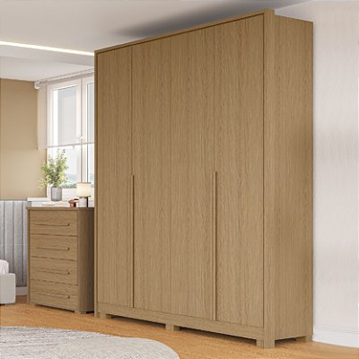 Guarda Roupa Solteiro 4 Portas 1,86m Rimo New Guarapari