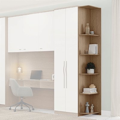 Guarda Roupa Modulado Cantoneira Curva 25cm Rimo Setiba