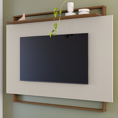 Painel para TV até 55 polegadas 100% MDF Àpila Rimo Jequitibá/OffWhite