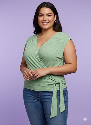 Blusa Manga Japonesa Transpassada 7948