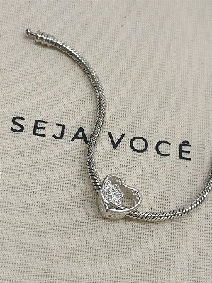 Berloque Separador Coração com Patinha Pet