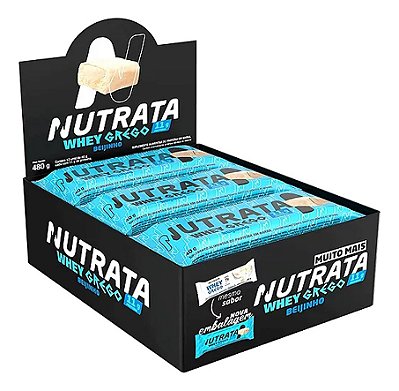 Whey Grego Bar 12un De 40g Beijinho De Coco Nutrata
