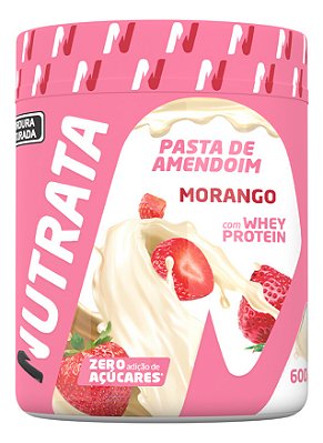 Pasta  Amendo Whey 600g Morango Nutrata