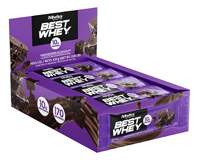 Atlet - Best Whey Bar 10g Protein (display Com 12 Unidades) Brownie Chocolate