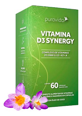Vitamina D3 Synergy 60 Cápsulas Pura Vida