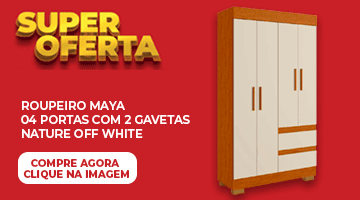 Roupeiro Maya 4 portas e 2 Gavetas