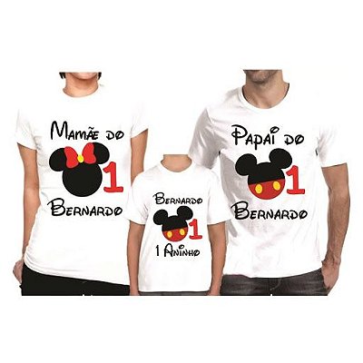 Kit 03 Camisetas personalizadas para aniversário
