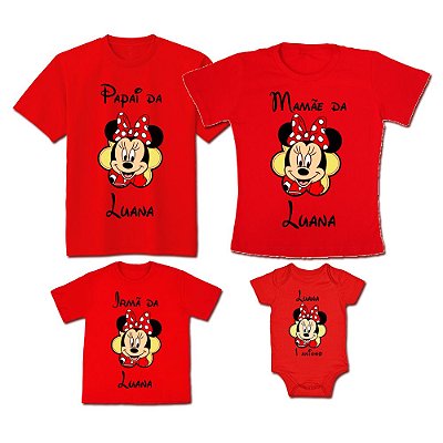 Kit Família Personalizado Minnie Flor