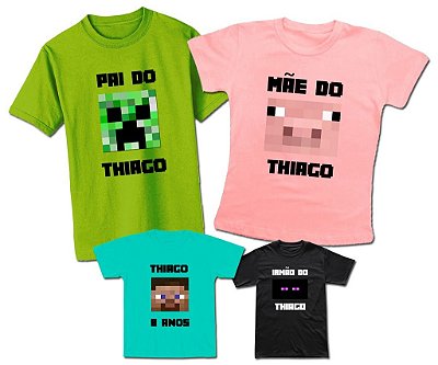 Kit Família Personalizado Minecraft