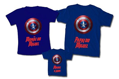 Kit Família Personalizado Capitão América