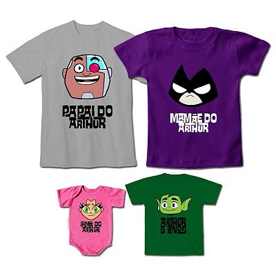 Kit Família Personalizado Jovens Titans