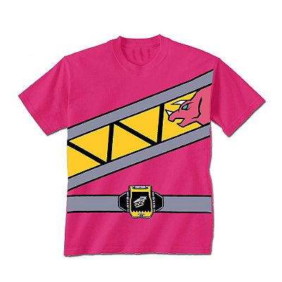 Camiseta Infantil Power Rangers Dino Charge Rosa