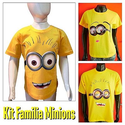 Kit Família Personalizado Minions (3 camisetas)