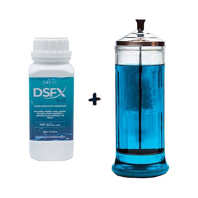 1 Líquido Biocide DSFX Blue + 1 Jarra Desinfetante Para Barbearias 1,250L