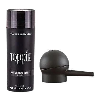 KIT Fibra Capilar Toppík Hair Maquiagem P/ Cabelo Black (Toppik)