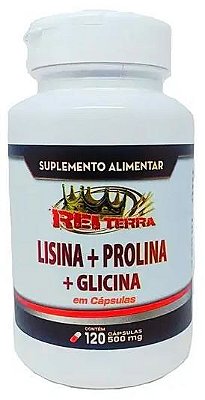 Lisina + Prolina + Glicina - 120 caps - Rei Terra