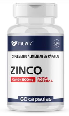 Zinco dose Máxima 500mg - 60 caps - Muwiz