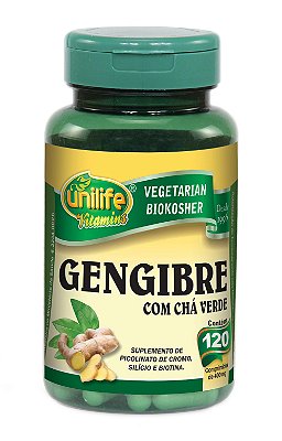 Gengibre com Chá Verde - 120 comp - Unilife