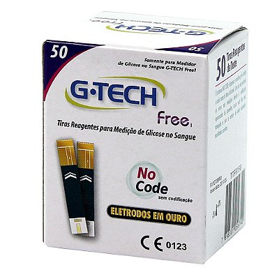 Tiras Reagentes para Medição de Glicose G-Tech Free 1 com 50 unidades