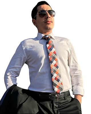 Camisa Social Masculina Slim 100% Algodão Fustão Branca T&C