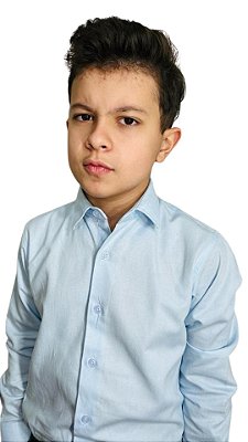 Camisa Infantil Masculina Manga Longa Azul Claro T&C Upper