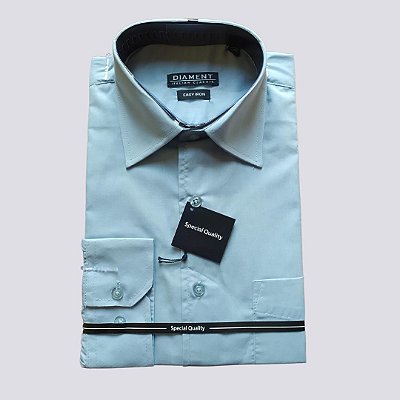 Camisa Masculina Social Azul Claro Manga Longa Diament