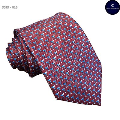 Gravata de Seda Foulard Marsala Cup's Tradicional Larga Luxo