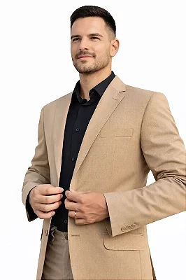 Blazer Bege em Lã Panamá de Alfaiataria – Sofisticação Leve e Elegância Atemporal