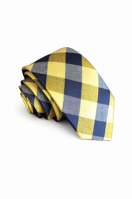 Gravata Slim Xadrez em Jacquard Premium 6 cm Diversas Cores