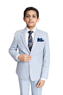 Terno Infantil Cinza Slim Fit Microfibra Corte italiano