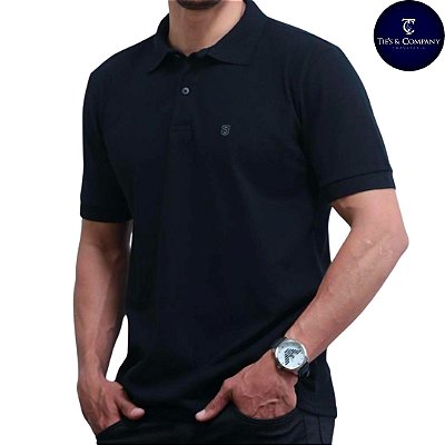 Camisa Pólo Preta Piquet Premium 100% Algodão