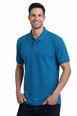 Camisa Pólo Petróleo Piquet Premium 100% Algodão