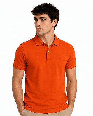 Camisa Pólo Terracota Piquet Premium 100% Algodão