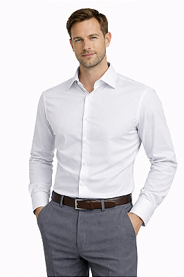 Camisa Masculina Social Branca Manga Longa Schiafine
