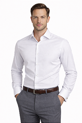 Camisa Social Masculina Branca de Fibra de Bambu – Clássica, Fresca e Atemporal
