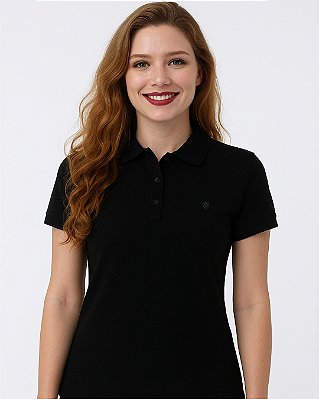 Camisa Polo Feminina Preta 100% Algodão – Conforto, Estilo e Qualidade Premium