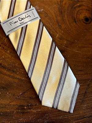 Gravata Amarela Pierre Cardin 8cm Microfibra GAPM-54