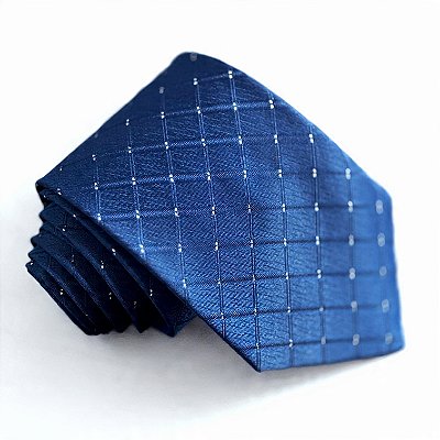 Gravata azul com pontos de luz prata