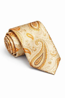 Gravata paisley Laranjada 8cm