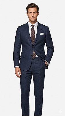 Terno Poliviscose Azul Marinho Slim Fit- Elegancia Estrategica para Executivos